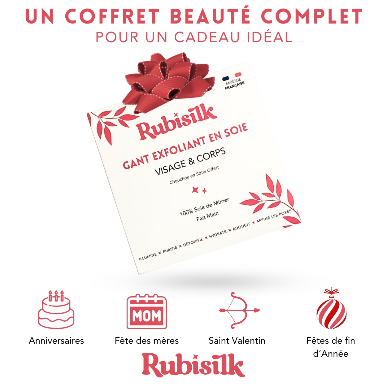 3 en 1 Gants Exfoliants en Soie pour Visage & Corps - Chouchou Satin - Gommage naturel sans douleur - Élimine peaux mortes, poils incarnés, impuretés - Active la circulation sanguine - Toutes peaux